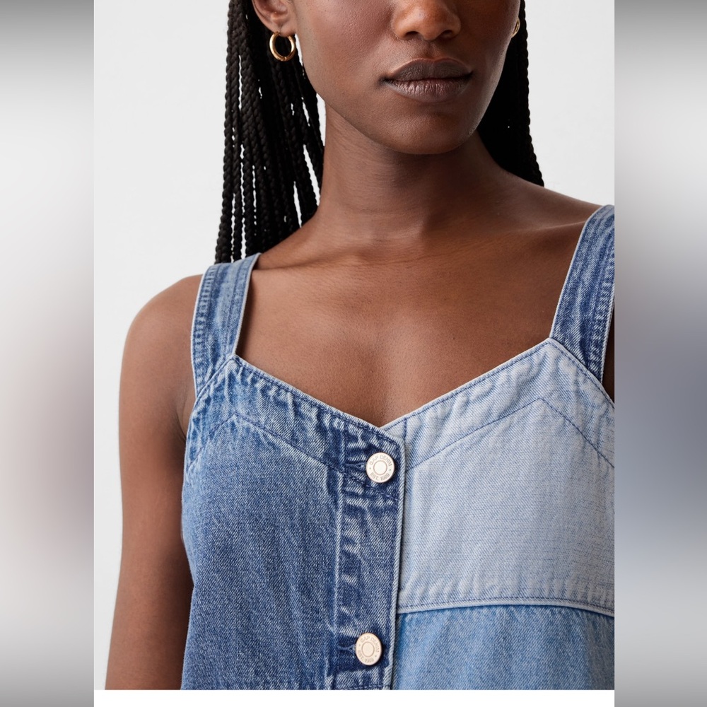 Gap Blue Patchwork Mini Dress - image 4